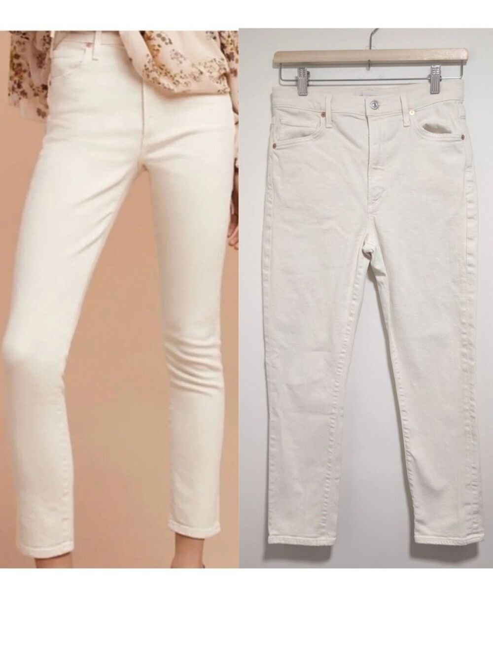 Wilfred / Citizens of Humanity | Cleo Super High Rise Slim Jeans in Off-White